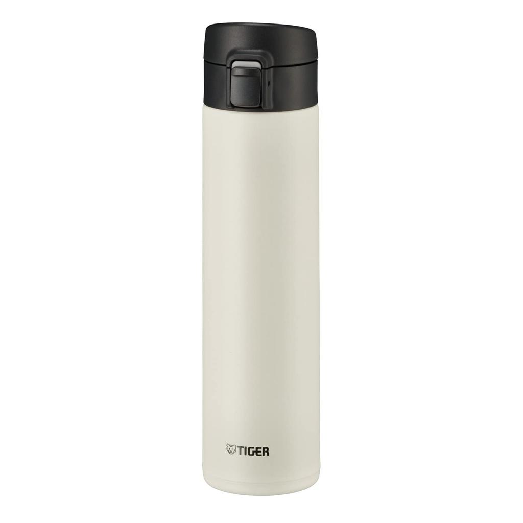Tiger Thermos Water Bottle 600ml Mug Bottle One Touch Lightweight Stainless Steel Bottle Vacuum Insulated Thermal Insulation White (TIGER) MKA-K060WK