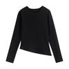 Chuyu Women's Slim-Fit Asymmetrical Long-Sleeve T-Shirt