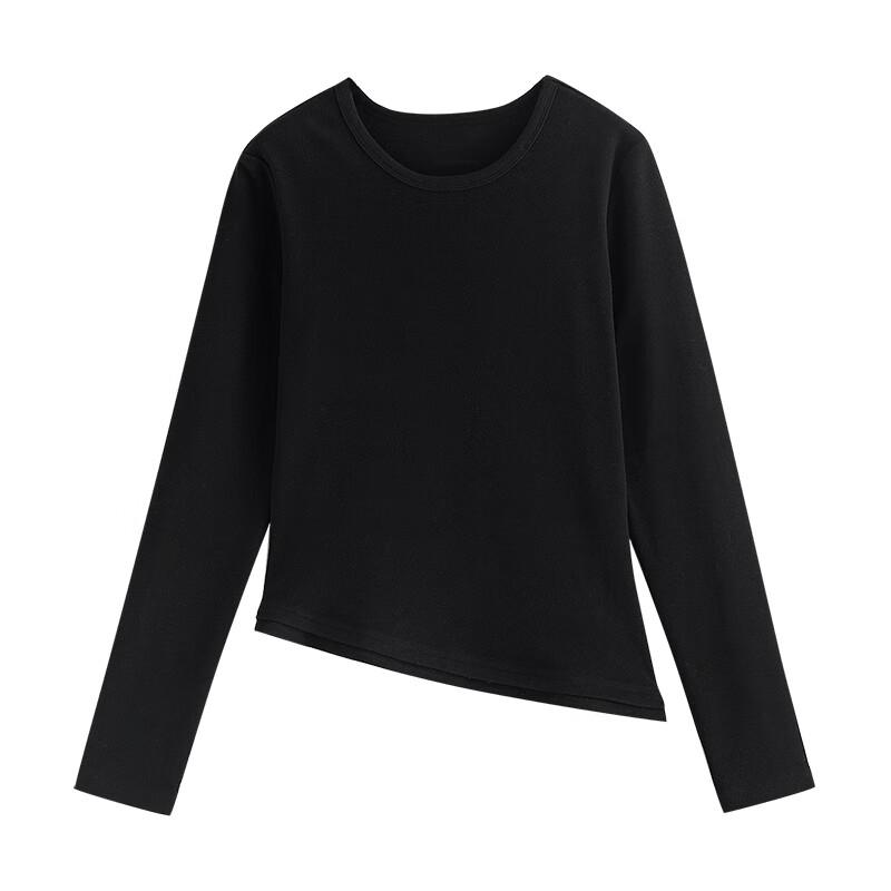 Chuyu Women's Slim-Fit Asymmetrical Long-Sleeve T-Shirt