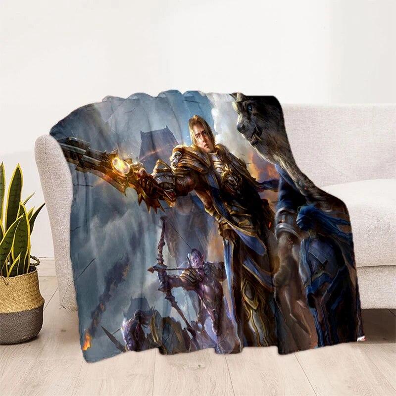 World of Warcraft Pattern Oversized Manta Sofa Bed Cover Soft and Hairy Blanket Plaid Soft Warm Flannel Throw Blankets Fans Gift