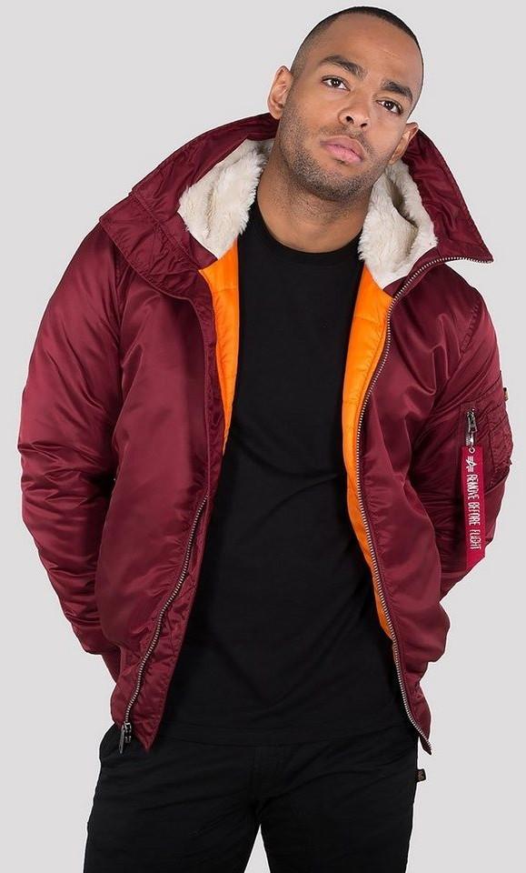 Alpha Industries MA-1 Hooded (158104) бордовая зимняя куртка (158104-184)