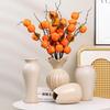 Wabi-Sabi Ceramic Vase: Elegant Hydroponic Bamboo Arrangement for Living Room & Dining Table