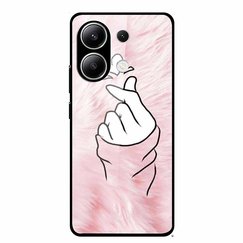 Glass Back Cover For Xiaomi Redmi Note 13 Case Note13 Pro Coque Hard Tempered Glass Case For Redmi Note 13 Pro Case Soft Bumper