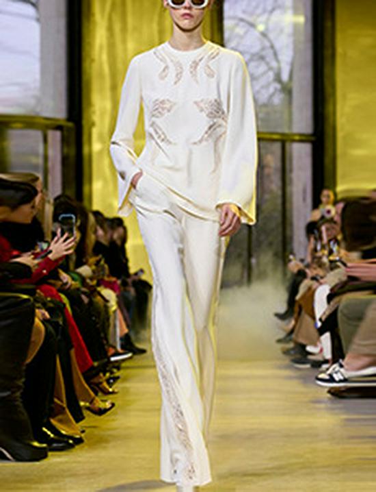 Available 2025: Stylish European & American Celebrity Slim Lace Pantsuit Set