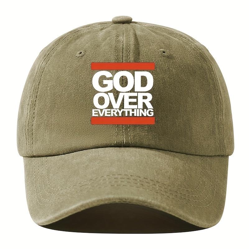 GOD OVER EVERYTHING  Baseball Cap | Vintage  Dad Hat for Men s Outdoor Fishing Adjustable