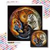 New Arrival 5D DIY Full Circle Diamond Painting "Tai Chi Tiger Picture" Embroidery Cross Stitch Home Decor Gift