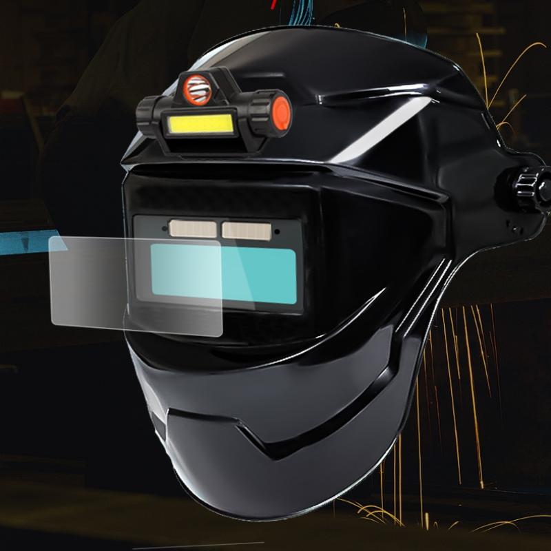 Pc Welding Mask Auto Darkening With Variable Light Adjust Large Viewing Area Automatic Welding Facemask For Arc Grinding Cutting