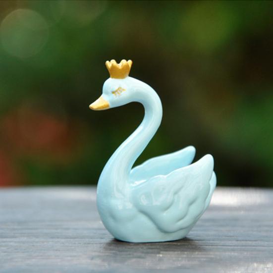 Ozdoba Labuť Krásná Mikro Krajinná Figurka Panenka DIY Dekorace na Dort Simulace Koruna Labuť Figurka Pryskyřice Zvířecí Model Vánoční Svatba Dárek