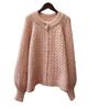 Loose and gentle wind soft waxy sweater jacket autumn and winter new twist crew neck lazy wind knitted cardigan