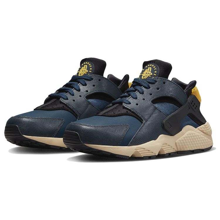 Nike Air Huarache Premium Armory Navy Scarpe da Ginnastica da Uomo Blu Nero University-Gold DZ4852-001