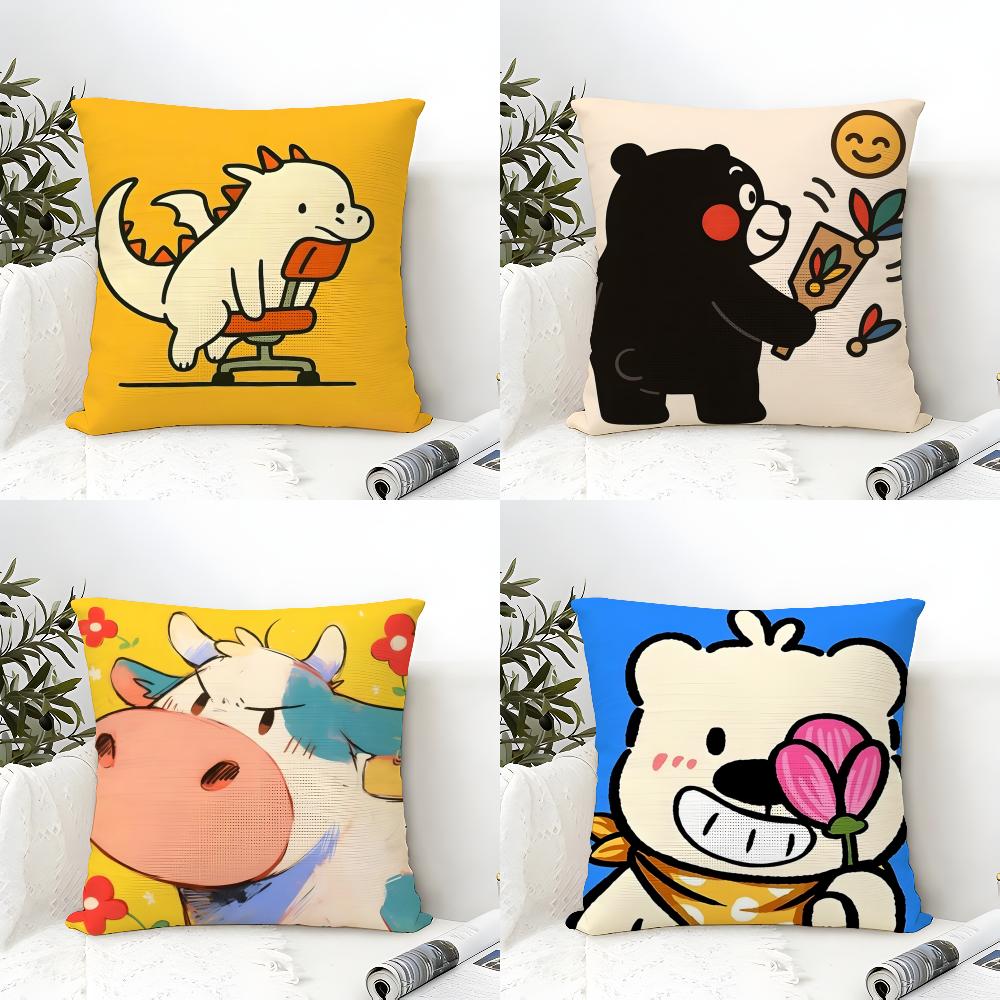 3 Funny And Quirky Party Animals Pillow Case Home Living Room Decoration Linen Pillowcover Pillow Cases Cushion Cover