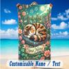 Floral Garden Theme Beach Towel Personalized Custom Name & Text Soft Quick Dry Beach Towel for Swimming Travel