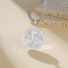  Vintage Triple Moon Goddess Necklace Stainless Steel Round Triskele Symbol Choker for Women Men Pray Amulet Jewelry