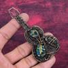 Copper Neon Apatite Pendant Guitar Gemstone Jewelry Copper Wire Wrapped Pendant