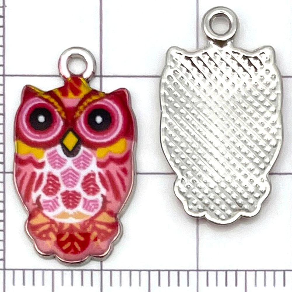 Colorful Owl Enamel Charms, 20pcs - Alloy Pendants for DIY Bracelets & Necklaces