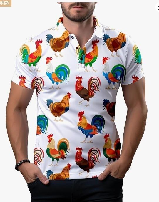 Patriotic 1776 Flag Print Short Sleeve Polo Shirt, Stylish Casual Wear