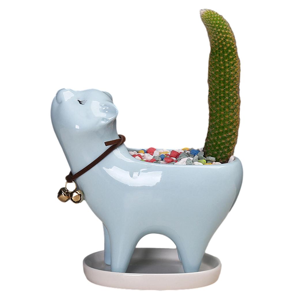 Ceramic Flower Pot Cartoon Animal Plant Flowerpot Balcony Desktop Decorations Cactus Succulent Planter Cute Cat Flowerpot