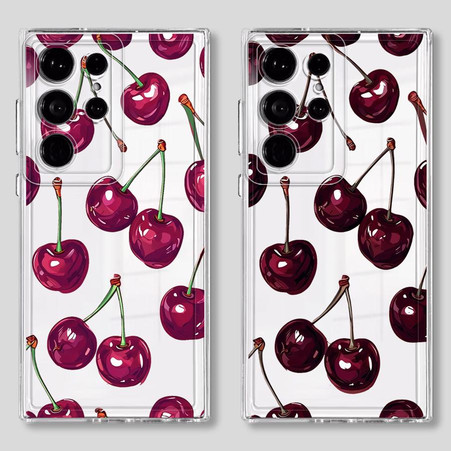 Fruit Cherry Phone Cover Case for Samsung Galaxy S26 S22 FE S24 S21 Note 20 Ultra 10 S25 Edge S20 Plus S23 Ultra