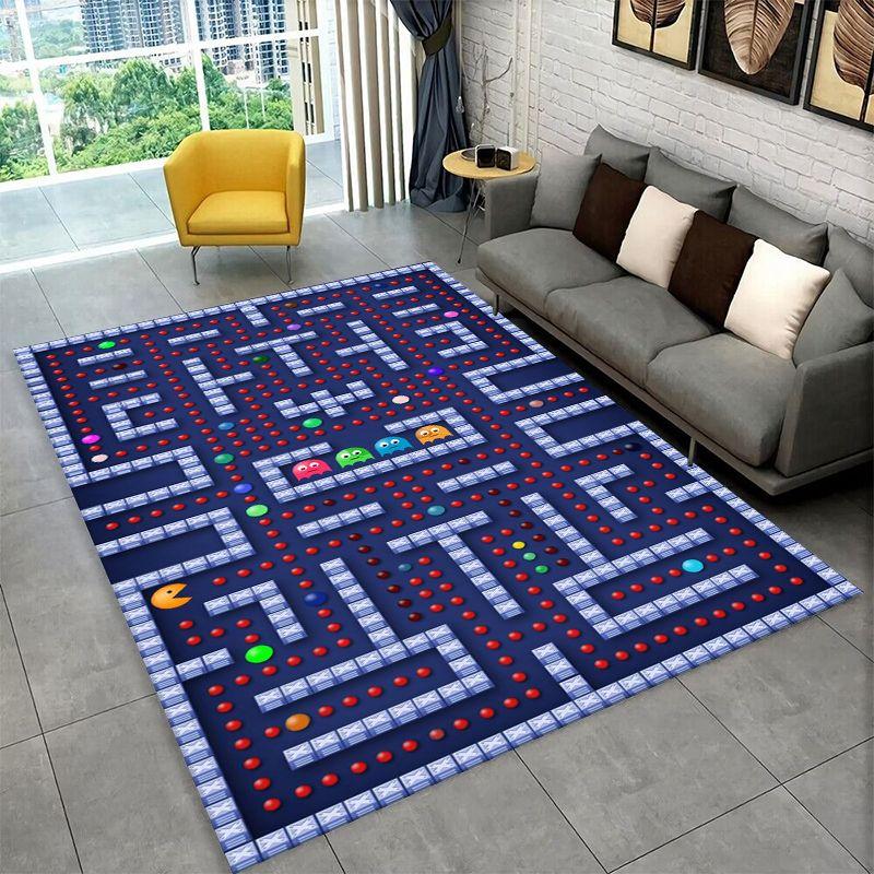 Retro P-Pacman Game Non-Slip Area Rug for Living Room,Bedroom,Playroom,Soft Carpet Floor Mat Home Decor Rug Kids Room Gift