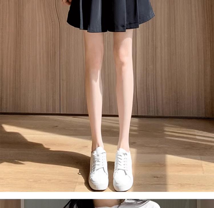 2024 New Black High-Waisted Pleated Wide-Leg Shorts - Slimming, Casual, Slit Design
