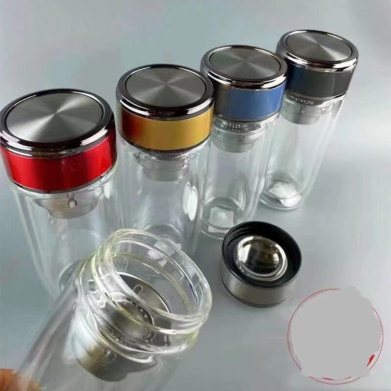 OLOEY Tea Infuser Glass Cup with Rattan Lid