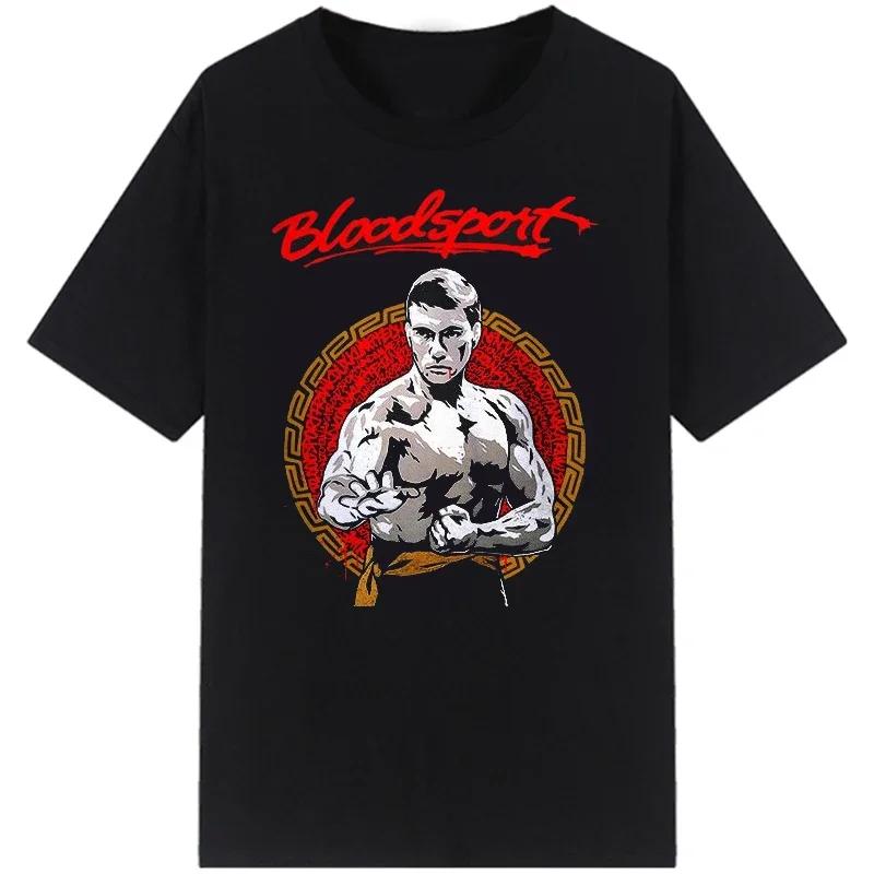 Classic Movie Black Van Damme Bloodsport  T-shirt  Unisex Fighting New Short-sleev Fashion Loose Breathable Graphic T Shirts Tops