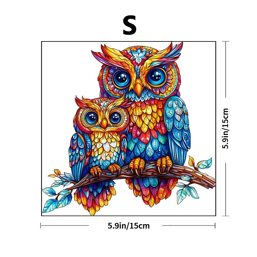 White Owl Wooden Puzzle Irregular Animal Shape Block Flat Wooden Puzzle