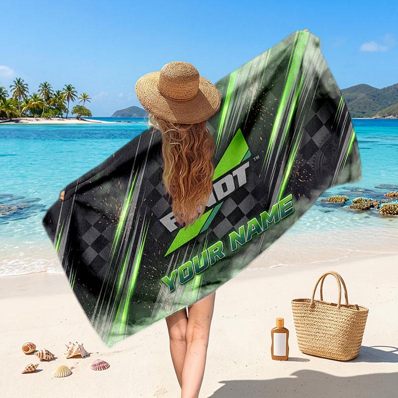 Fendt Customized Name Text Beach Towel, Soft Absorbent Towel Beach Pool Travel Personal Gift