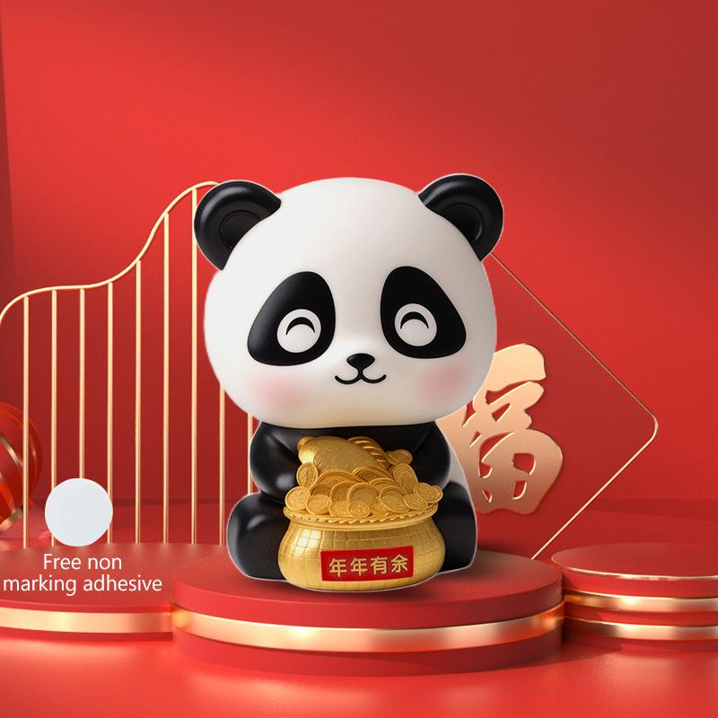 

1Pc Solar Powered Cartoon Swing Panda Car Dashboard Shaking Head Decor Auto Interior Panda Figurines Toy Cars Accessories