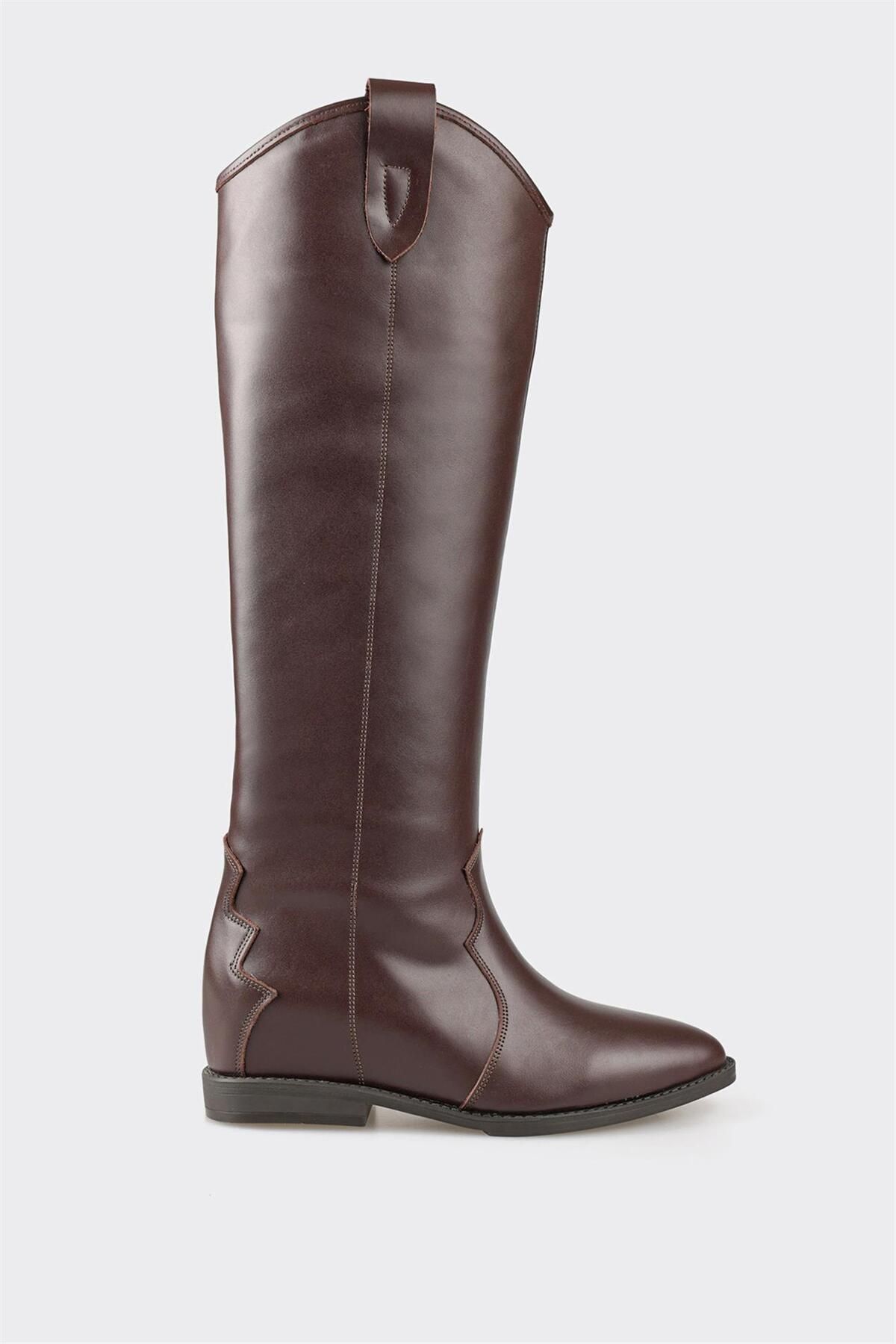 

Women Modern Stylish Fashion Boots Boot Genuine Leather Brown Leather Western Boots 36