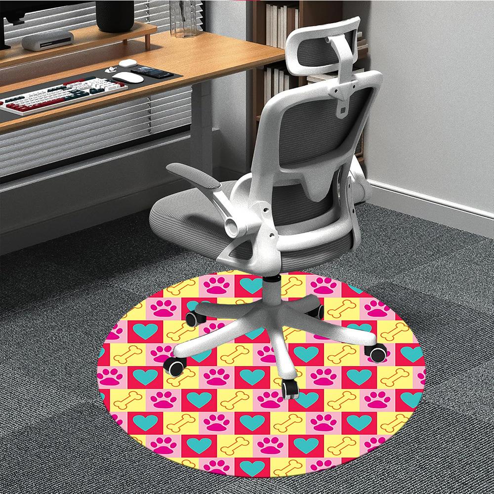 

1PC Hearts Chair Carpet for Office, Indoor Non-Slip Washable Carpet, Soft Comfortable Mat For Office Room yy250930127 80cm by 80cm