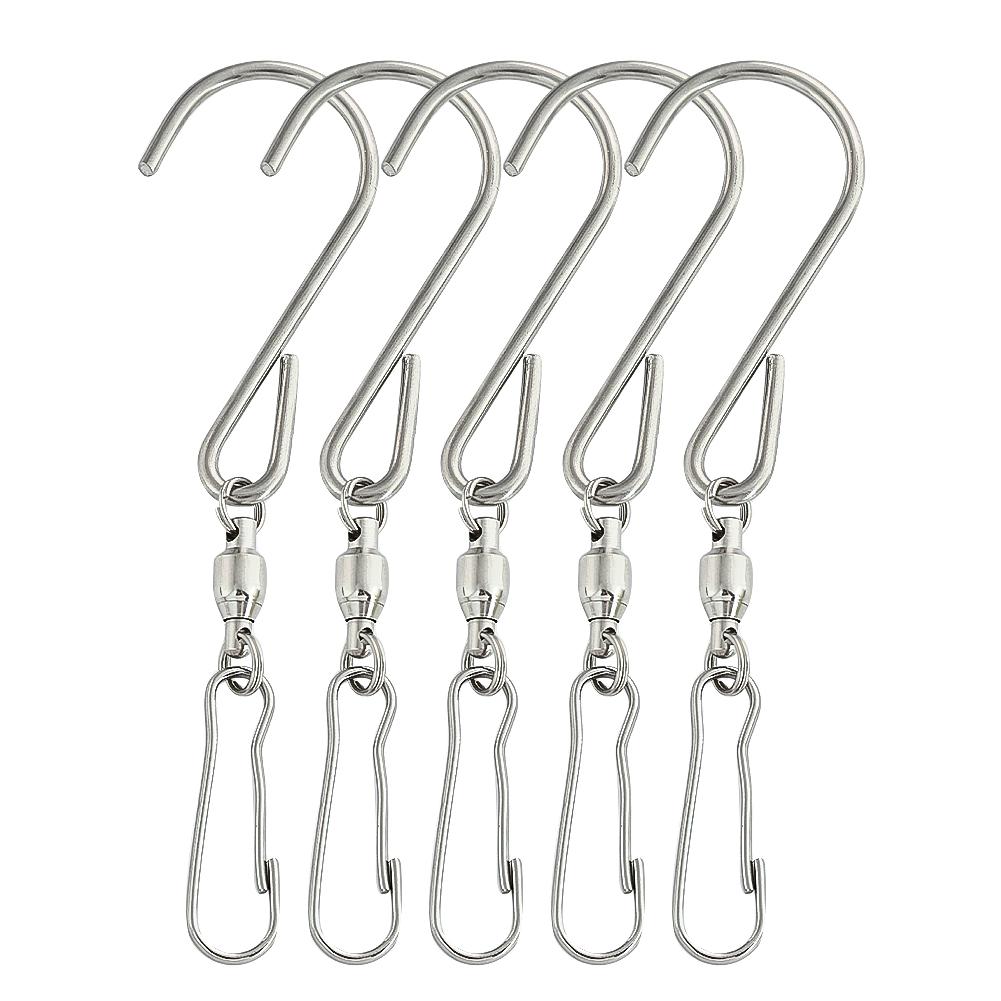 

5 шт. 360-градусные поворотные крючки-зажимы для ветряной вертушки, кормушки для птиц, двойной вращающийся ветроуказатель, колокольчики, хрустальные твистеры, подвесные крючки