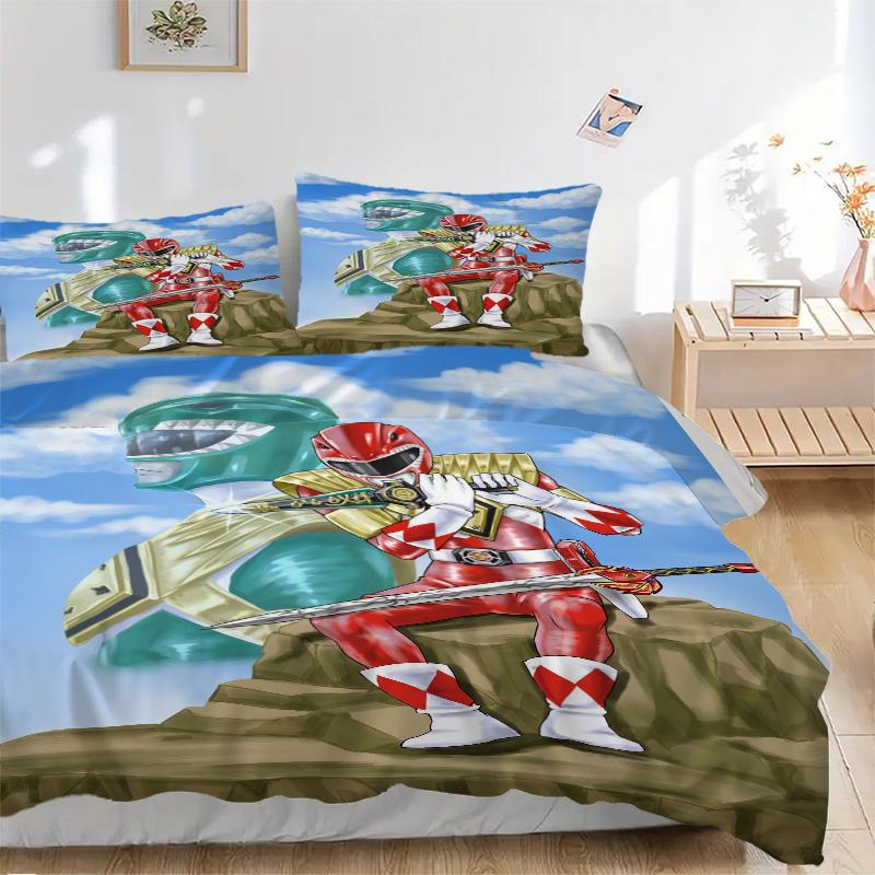 Power Rangers Adventure Print 3Pcs Bedding Setduvet Cover With 2 Bedropillowcase Home Birthday Gift