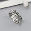 New Creative Tassel Round Beads Smooth 925 Sterling Silver Jewelry Retro Multi-layer Braided Personality Opening Rings TYB050