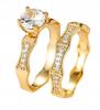 Gold Wedding Rings Couple Gold Plated Steel S.17/19