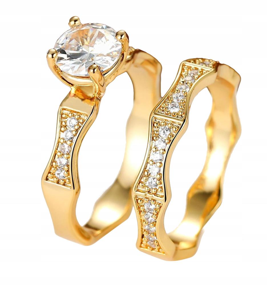 Gold Wedding Rings Couple Gold Plated Steel S.17/19
