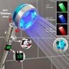 High Pressure Led Shower Head One Key Stop Button Digital Display Screen Black Handheld Shower Temperature Sensor Shower Head