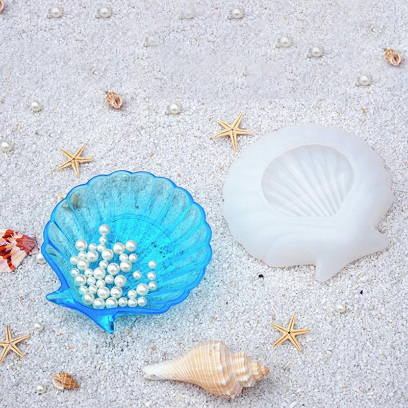 Concrete Silicone Mold Shell Shape Creative Design Jewelry Tray Mold Clay Mould