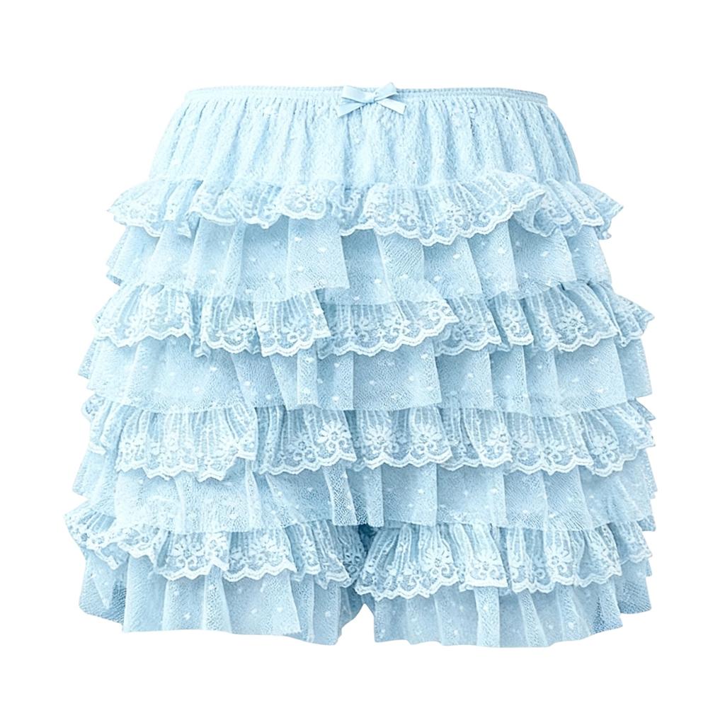 Multi Layer Cake Stacking Short Skirt Hot Pants Spicy Girl Sexy Fashion Lace Skirt Pants Sexy