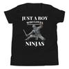 Just a Boy Who Loves Ninjas Martial Arts Warrior Youth Short Sleeve T-Shirt