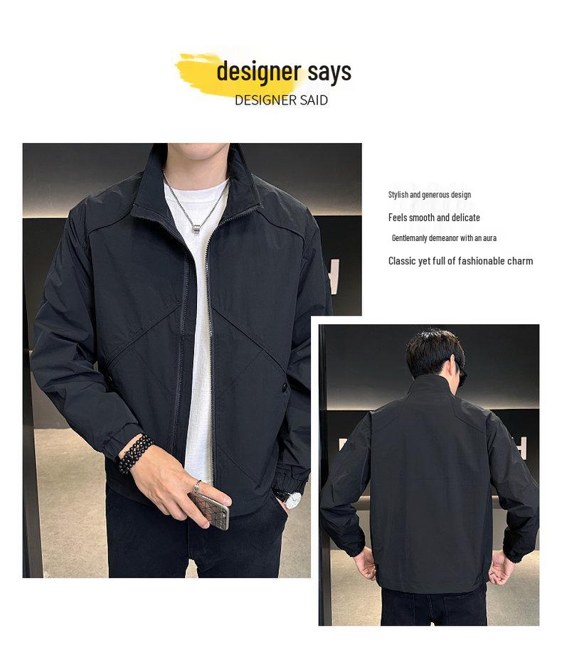 Herren Trendige Stehkragen Workwear Jacke - Herbst Koreanischer Stil Lässige Oberbekleidung