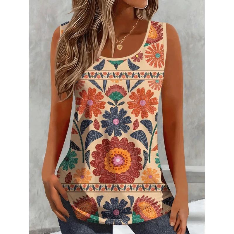 Sommer Damen 3D Gedrucktes Ärmelloses T-Shirt Mode Vielseitig Atmungsaktiv Trend Lässig