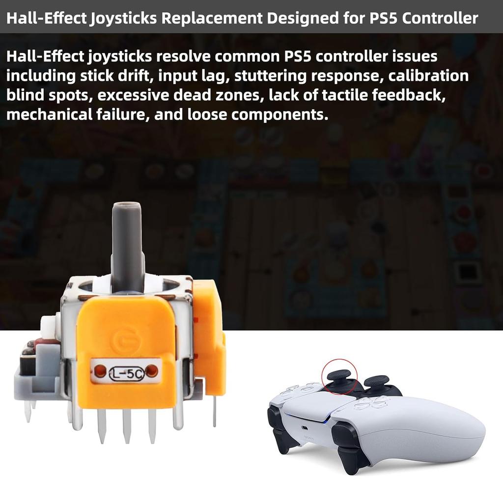 8Pcs Hall Effect Joysticks Replacement for DualSense PS5 Controller, 3D Analog Sticks Sensor Module for Playstation 5 Repair Parts Accessories