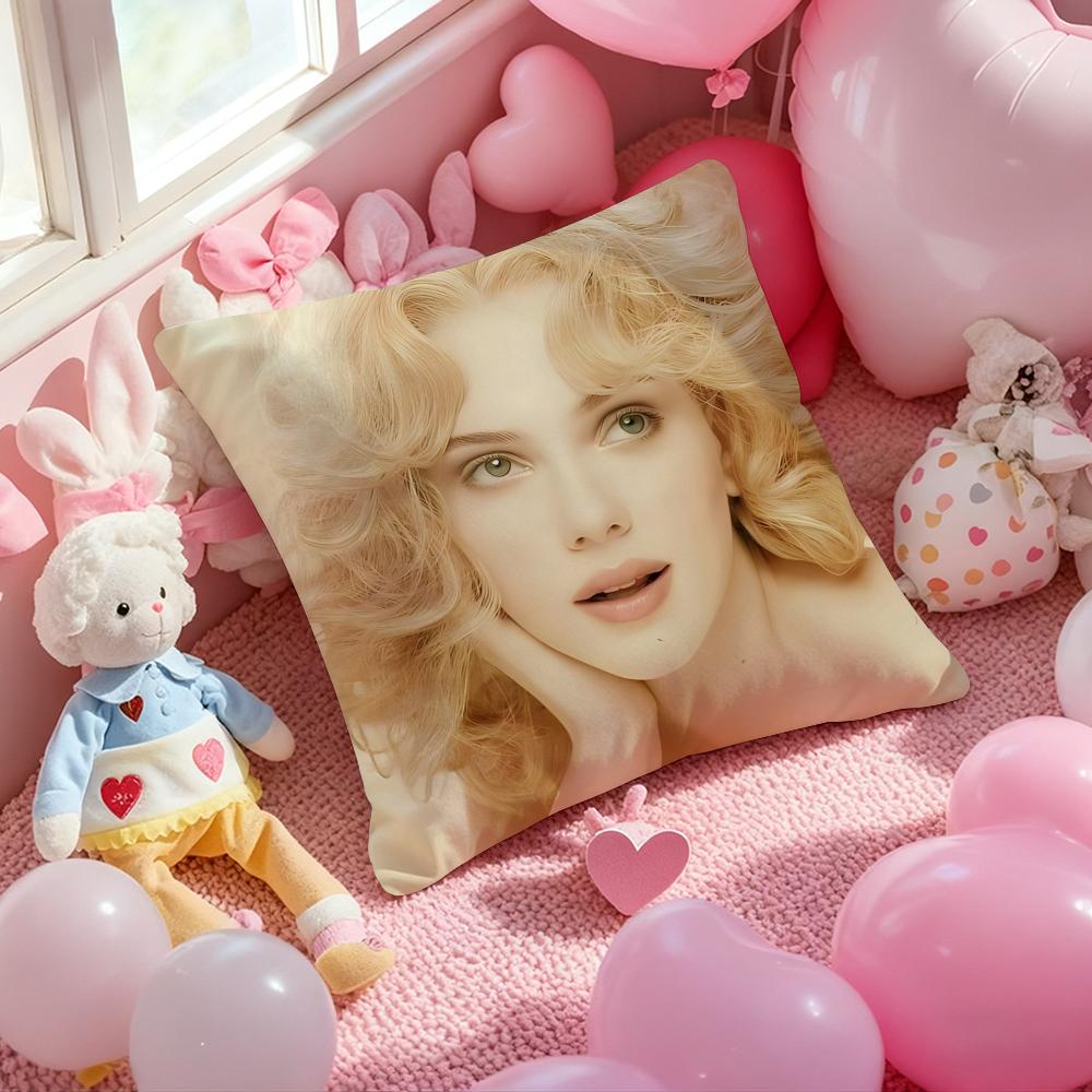 

S-Scarlett J-Johansson Cushion Cover Pattern Printed Pillowcase for Living Room Sofa Cushion Cover & Bedroom Decor 12x12Inch