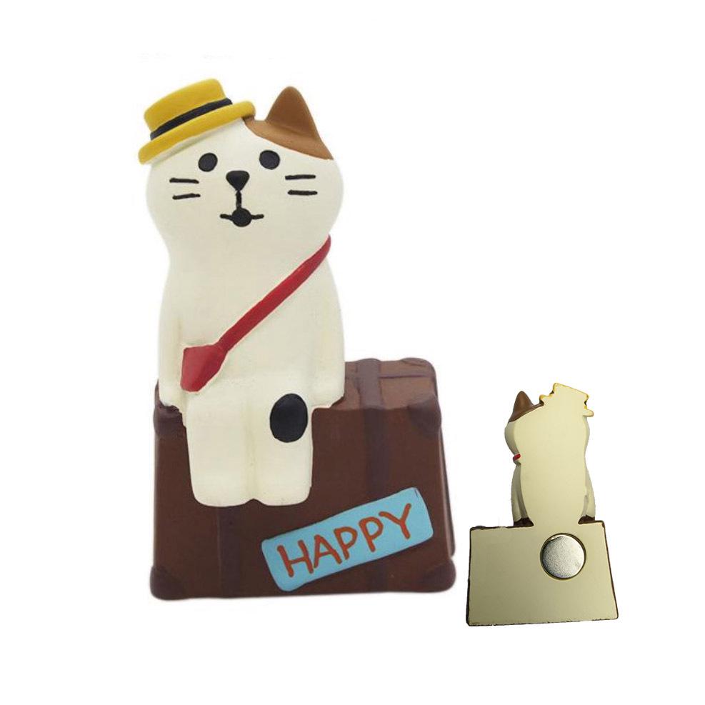 Japanese Cat Magnet: Cute Resin Sticker & Message Clip Toy for Refrigerator Decor