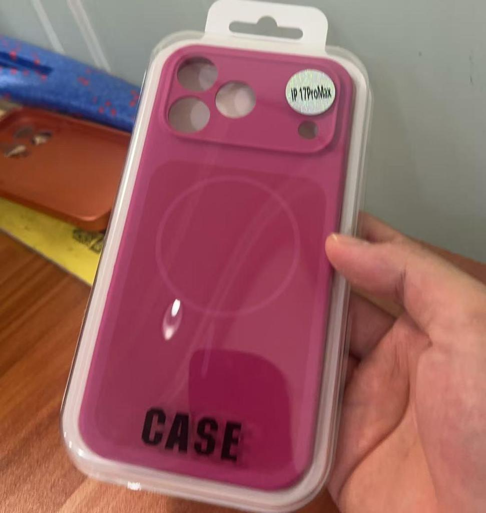 iPhone 17 Pro Max Liquid Silicone Magnetic Color-blocking Thin Protective Case