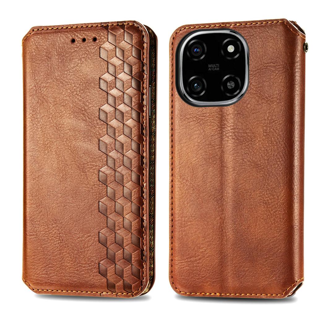 For Blackview Color 6 Case Rhombus Imprint PU Leather Wallet Phone Cover