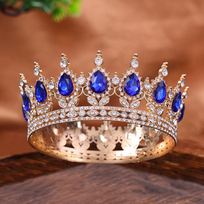 A Full Circle of Alloy Crown Headwear for Brides Wedding Dress Accessories Birthday and Coming of Age Gifts Retro Round Crown Hair Accessories