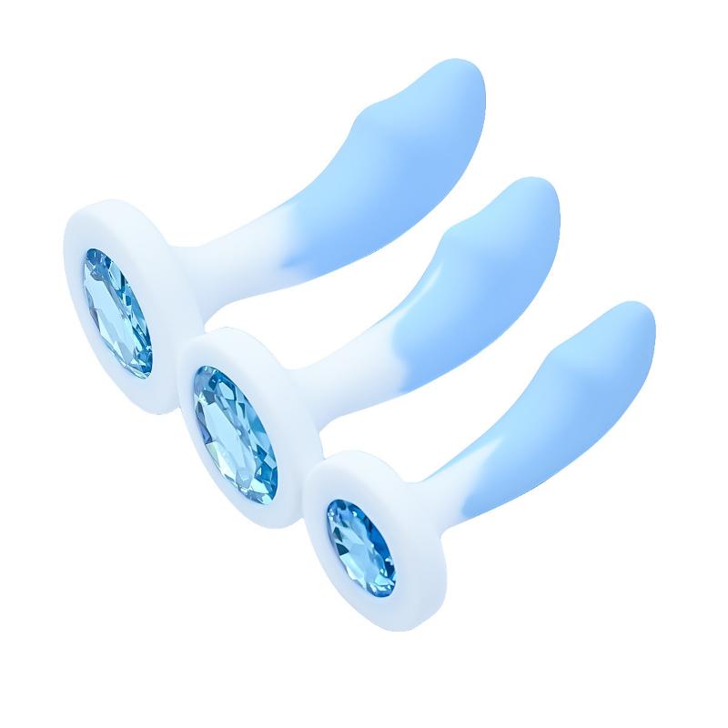 Silicone Anal Dilatancy Dildos Adult Sex Toys Anal Plug G-point Massage Gem Crystal Base Butt Plug Anal Masturbation Stimulator