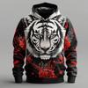 Funny 3D Tiger Print Men's Hoodies Autumn Casual Sweatshirts Fashion Animal Pattern Oversized Hooded Shirt Street Trend Clothing